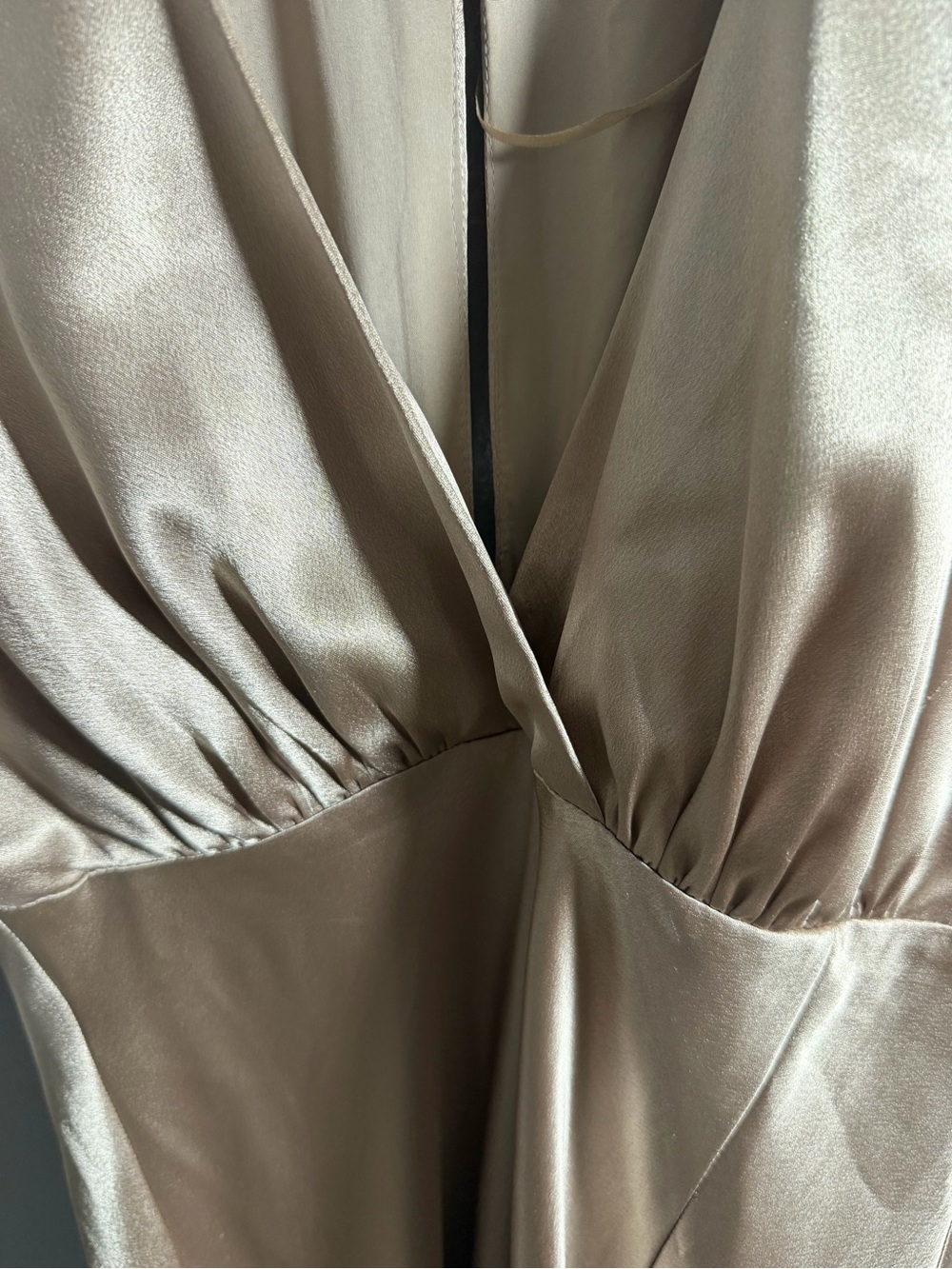 Birdy Grey Satin V-Neck Bridal Gown in Champagne Taupe - Picture 6 of 8